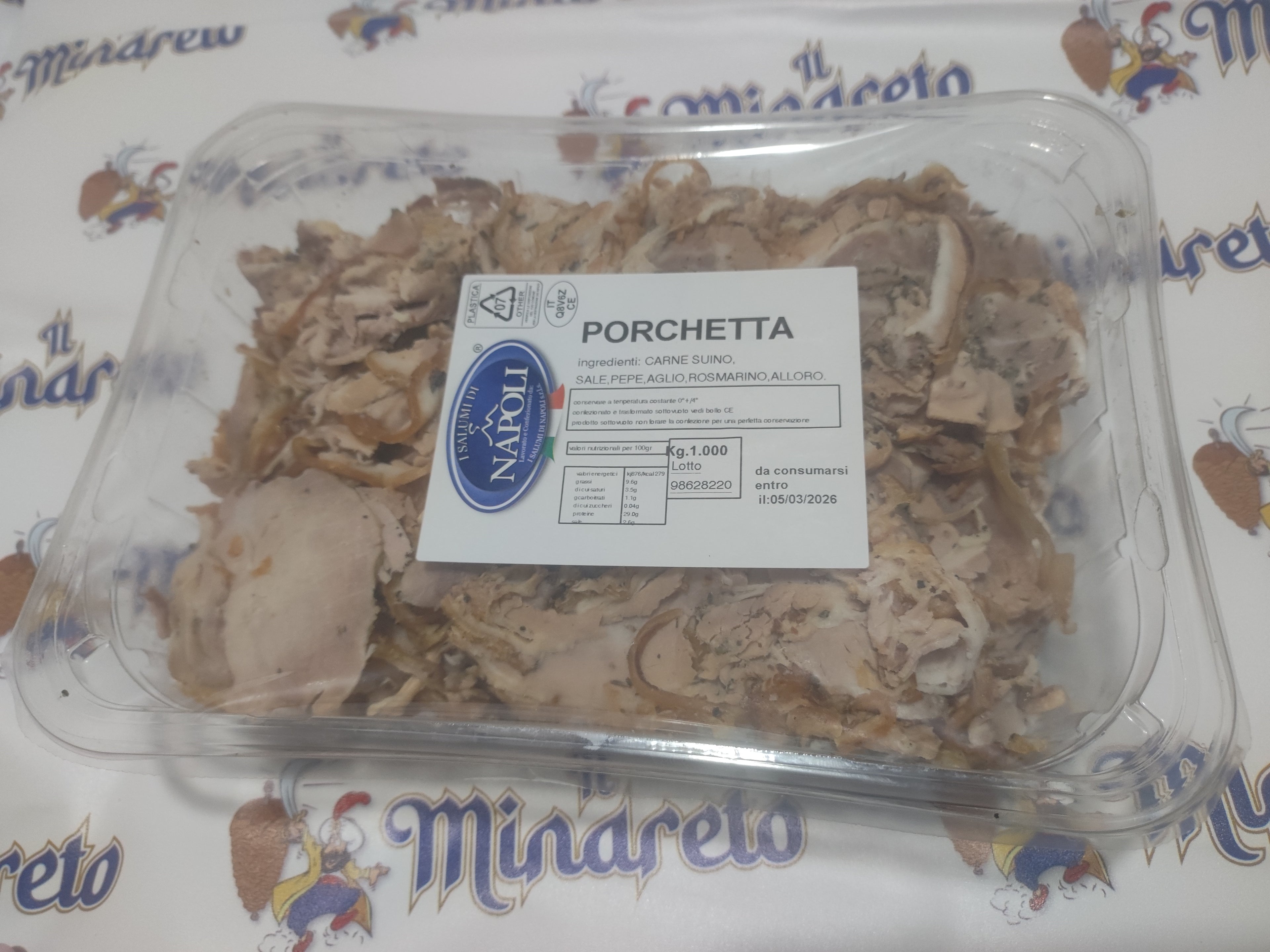 Porchetta di Ariccia a fette in vaschetta da 1 kg in ATM